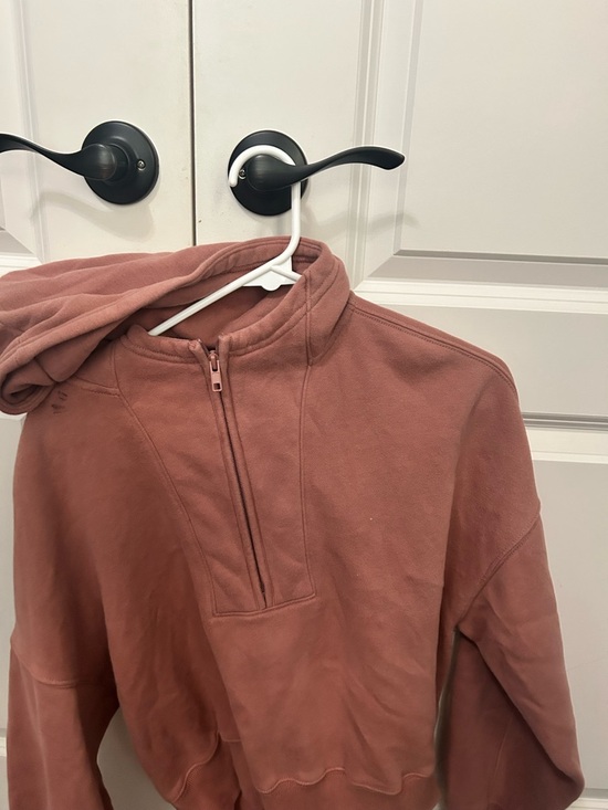 Abercrombie & Fitch Sweaters - Abercrombie & Fitch Fleece Quarter-Zip Hoodie in Dusty Rose